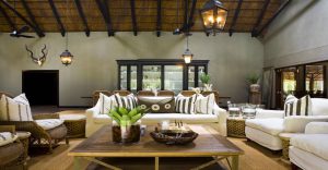 Airy lounge at Mushara Lodge near Namutoni Gate