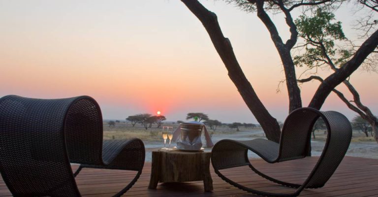 Sunset view across Fisher’s Pan from Onguma The Fort