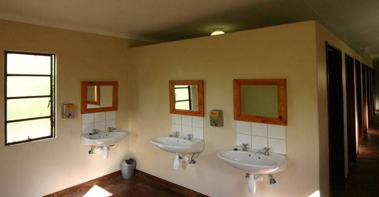 Shared campsite wash basins at Etosha Safari Camp