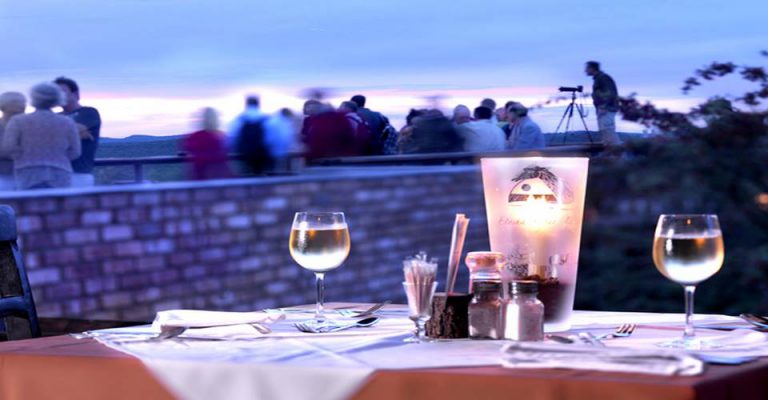 Dinner table on the Etosha hilltop lodge viewing deck