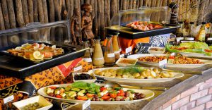 Buffet selection at Etosha Village restaurant