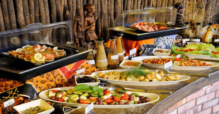 Buffet selection at Etosha Village restaurant