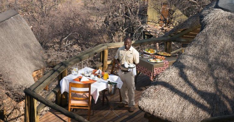 Private breakfast deck at Ongava Lodge