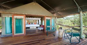 Private deck and entrance at Ongava Tented Camp