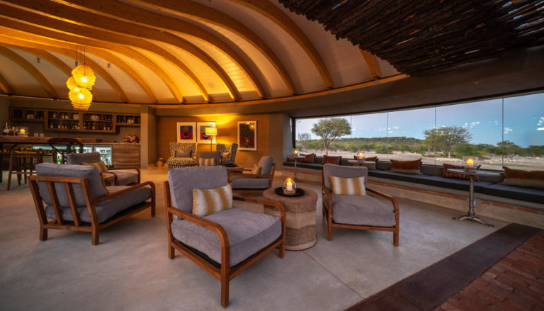 Anderssons at Ongava lounge facing the waterhole