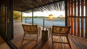 Private waterhole viewing deck at Anderssons at Ongava