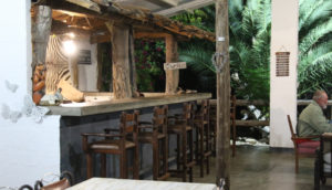 Eldorado Lodge Etosha – rustic bar and restaurant counter