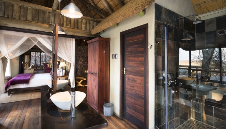 Open en-suite bathroom in Little Ongava accommodation