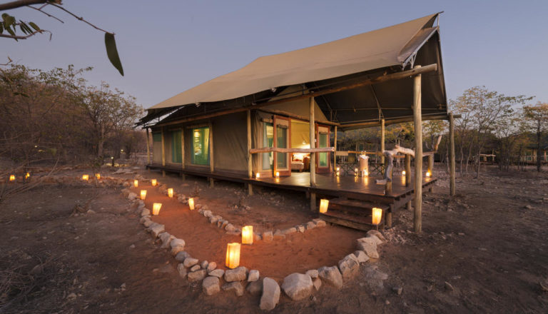 Raised safari tent at Ongava Tented Camp