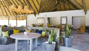 Open lounge at the eastern Etosha tented camp