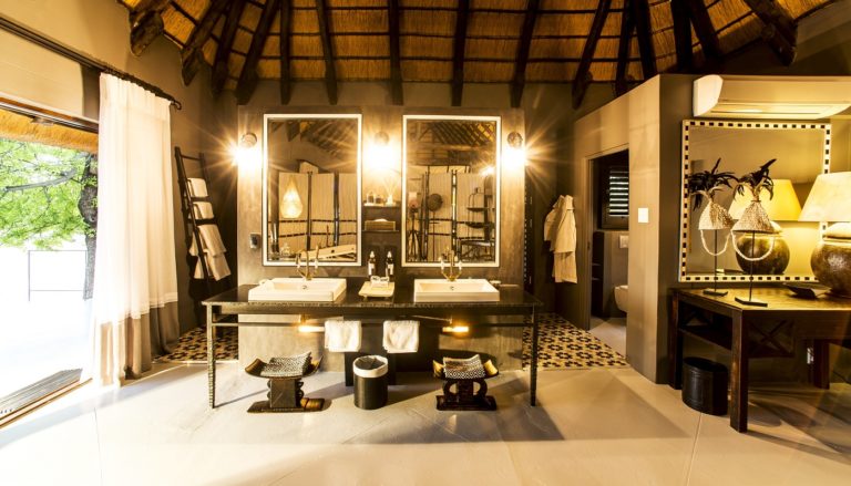Double vanity bathroom at Villa Mushara