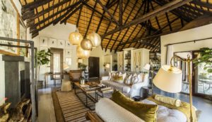 Open-plan living area in Mushara Villa accommodation