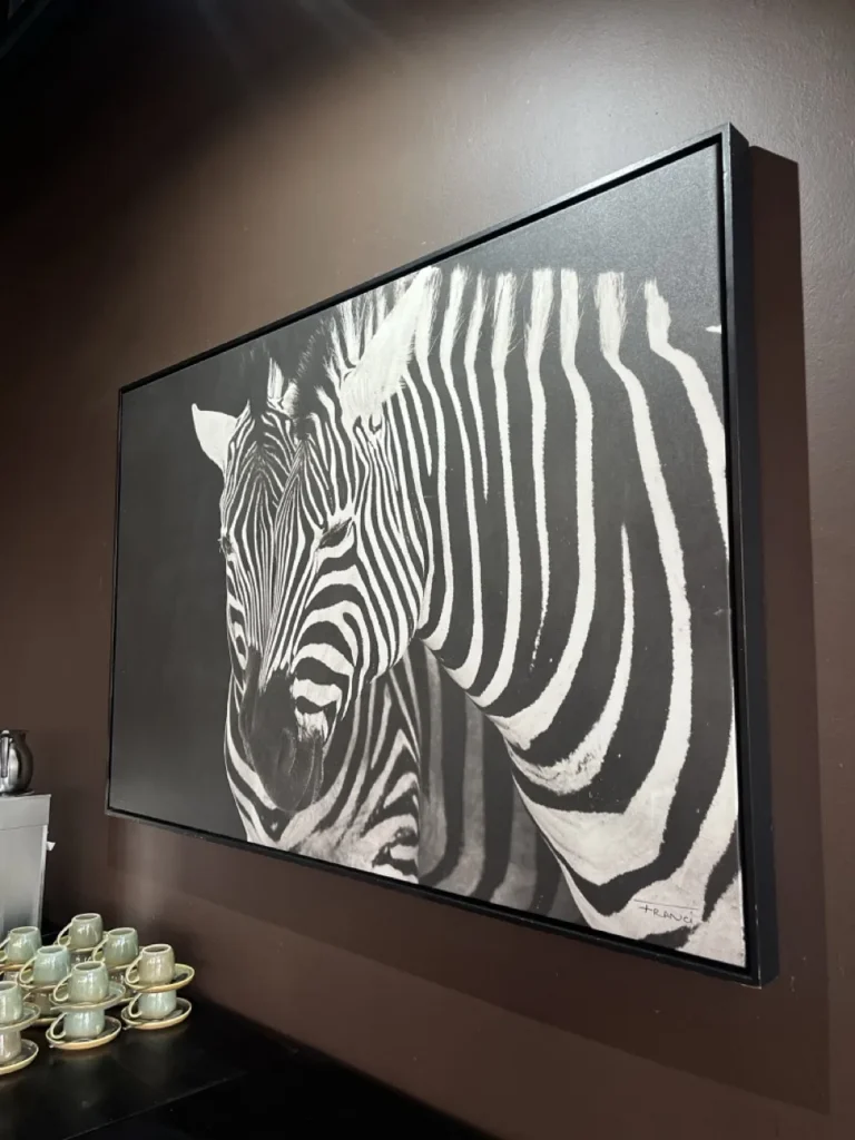 Zebra artwork inside Fish River Lodge