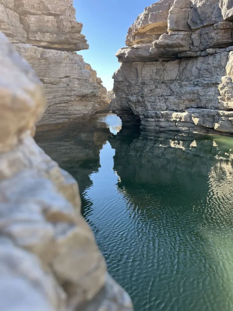 Narrow rock pool between Fish River Canyon walls