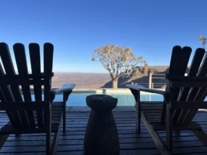 Deck chairs overlooking Fish River Canyon