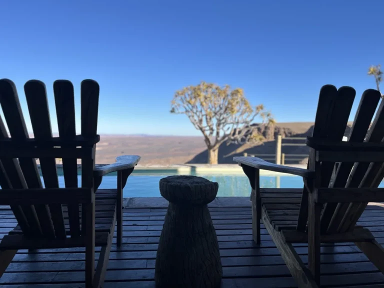 Deck chairs overlooking Fish River Canyon