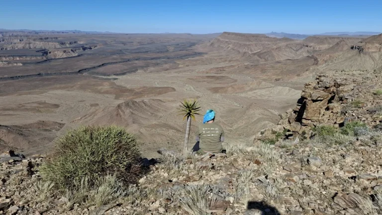 Hikers exploring the canyon landscape near Fish River Lodge