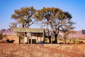 southern Namibia accommodation – private campsite shelter under a camel-thorn