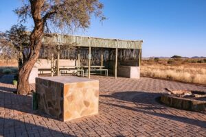 southern Namibia accommodation – raised campsite shelter in the reserve