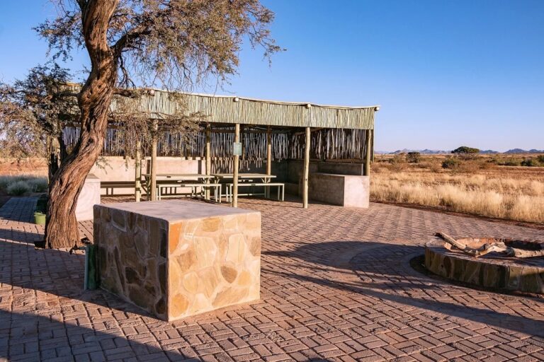 southern Namibia accommodation – raised campsite shelter in the reserve