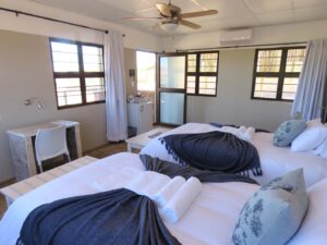 southern Namibia accommodation – twin guest room with large windows