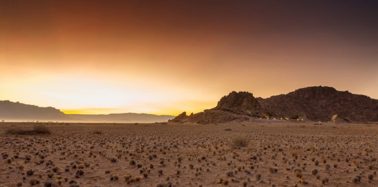 Sesriem self-catering accommodation – sunset across desert mountains