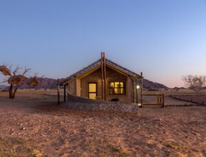 Sesriem desert camp – self-catering chalet at sunset