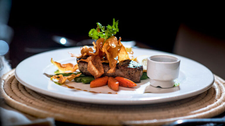 Shipwreck Lodge Namibia – plated lodge dinner