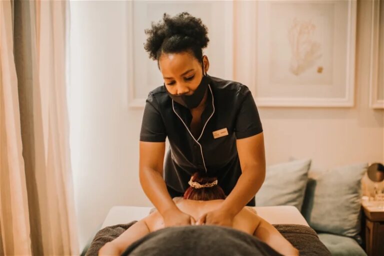 Swakopmund beachfront hotel – spa therapist preparing a treatment