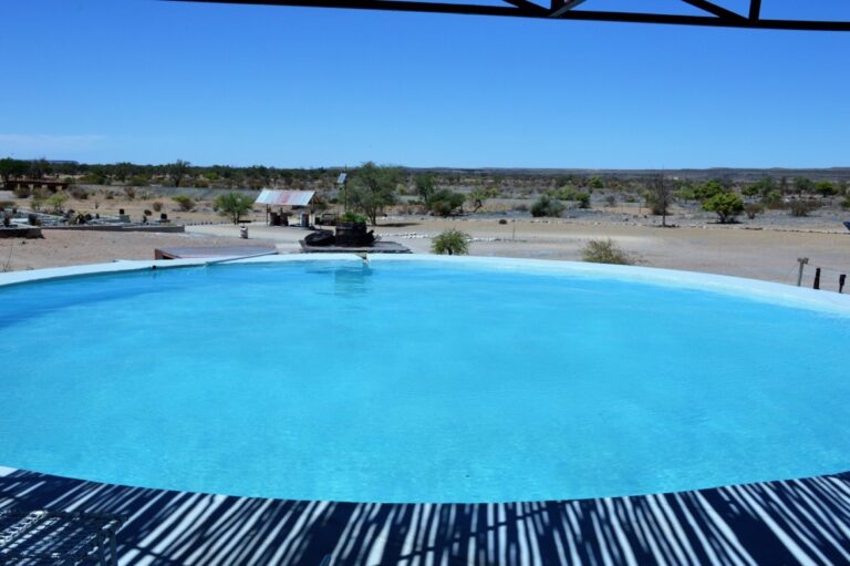 southern Namibia lodge – open pool overlooking the dry landscape