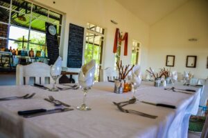 Lithops lodge Namibia – restaurant prepared for dinner