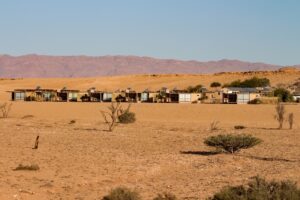Namib Desert camp – desert camp beneath mountain ridges