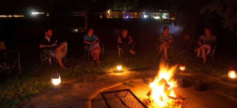 The Growcery Orange River Camp – evening gathering around the campfire