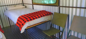Richtersveld camping – double bed with colourful blanket