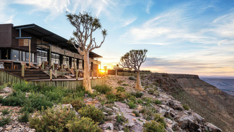 Fish River Canyon lodge – main lodge at golden hour