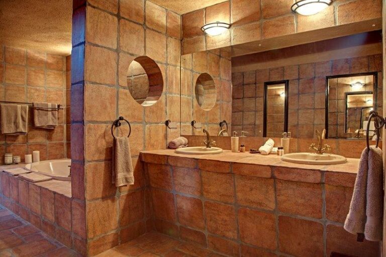 Okonjati Game Reserve lodge – double vanity in a luxury suite bathroom