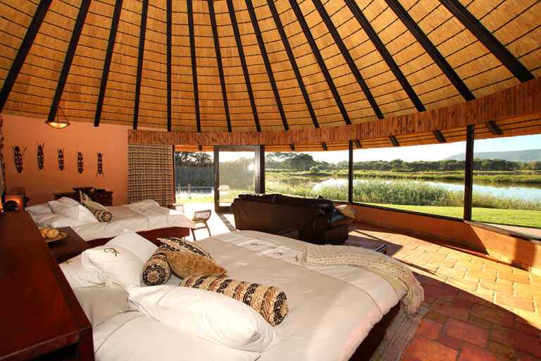 Namibia safari lodge – twin beds inside the luxury villa