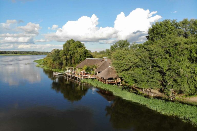 Okavango River lodge – riverfront lodge surrounded by green trees