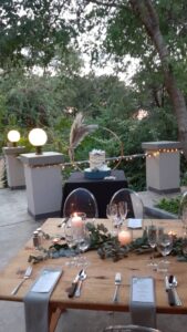 Shametu River Lodge – outdoor massage setup beneath trees