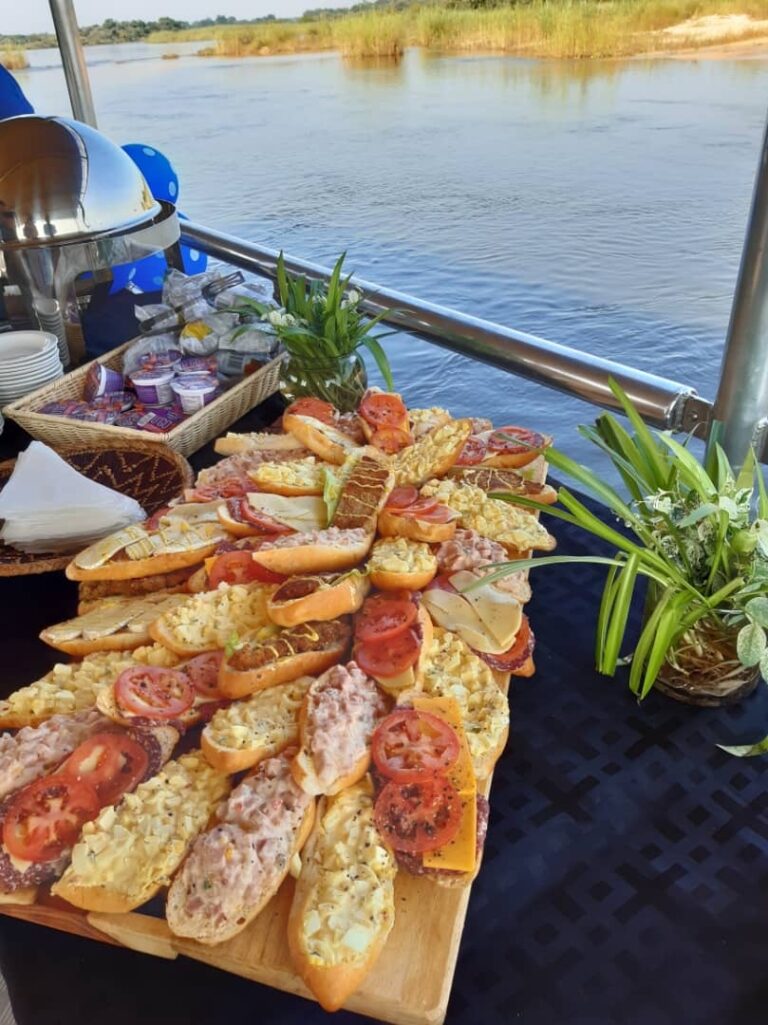 Kavango River lodge – grilled food served beside the river
