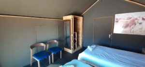 Spitzkoppe Tented Camp – simple twin tent interior