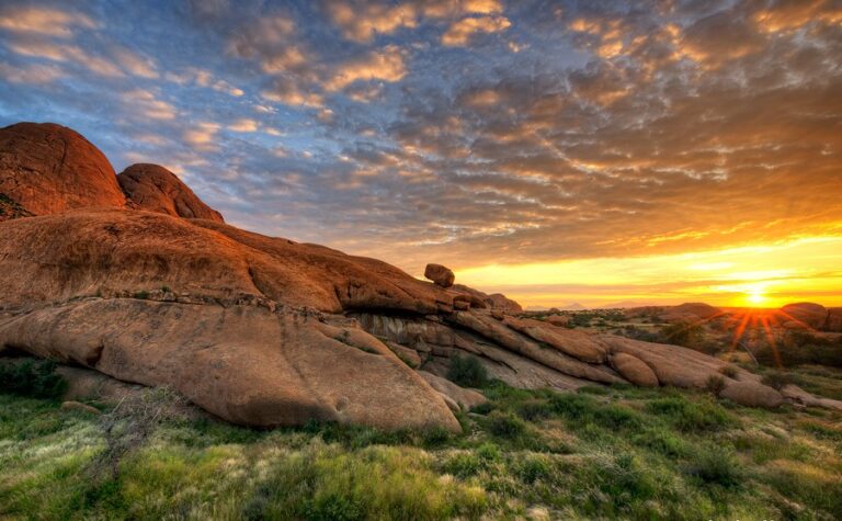 Spitzkoppe campsites – granite peaks glowing at sunset