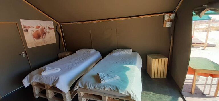 Spitzkoppe Mountain camp – twin beds in a compact tent