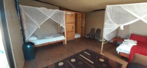 Spitzkoppe Mountain camp – family tent with mosquito-netted beds