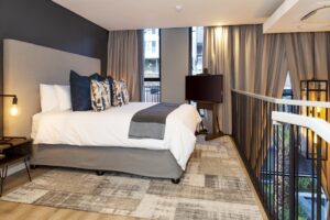 The Weinberg Windhoek – loft bedroom with king bed