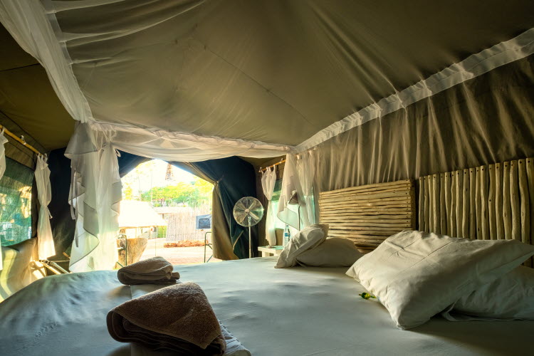 Windhoek glamping – spacious glamping tent interior