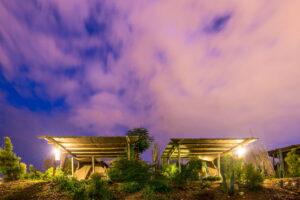 UrbanCamp Windhoek – garden tents beneath an evening sky