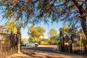 UrbanCamp – main entrance gate in Windhoek