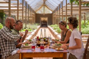 NamibRand desert lodge – farm-to-table meal in the greenhouse