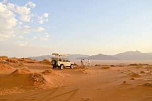 NamibRand desert lodge – scenic drive across orange dunes
